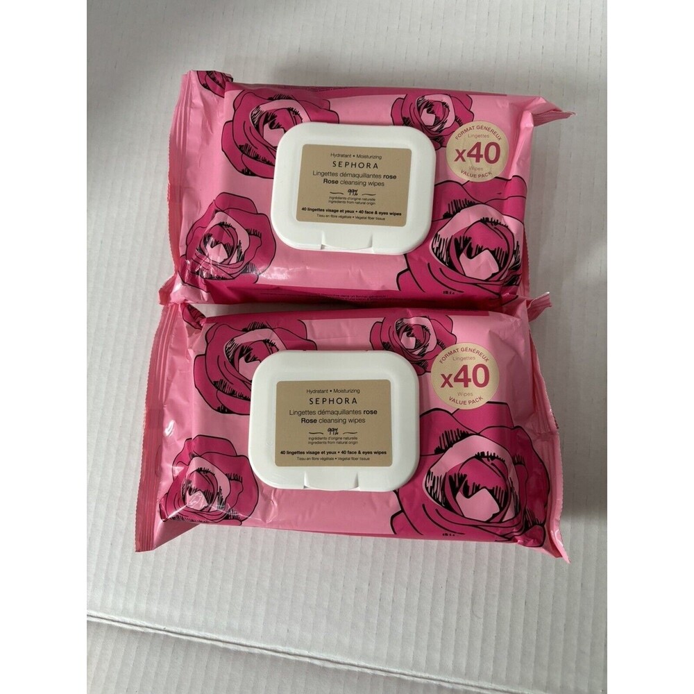 SEPHORA Clean Cleansing & Gentle Exfoliating Wipes  Rose - Moisturizing 80 Wip